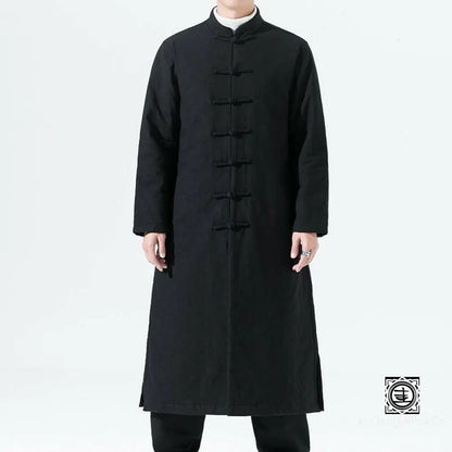 ’Gǔdiǎn’ Manteau Long Traditionnel En Coton Et Lin Manteau