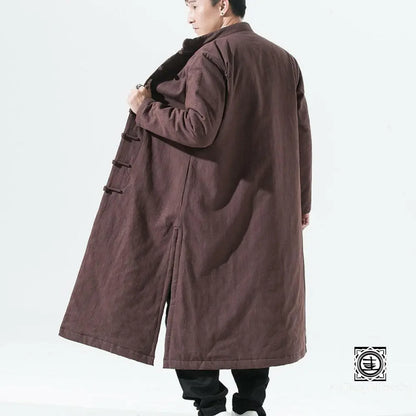 ’Gǔdiǎn’ Manteau Long Traditionnel En Coton Et Lin Manteau