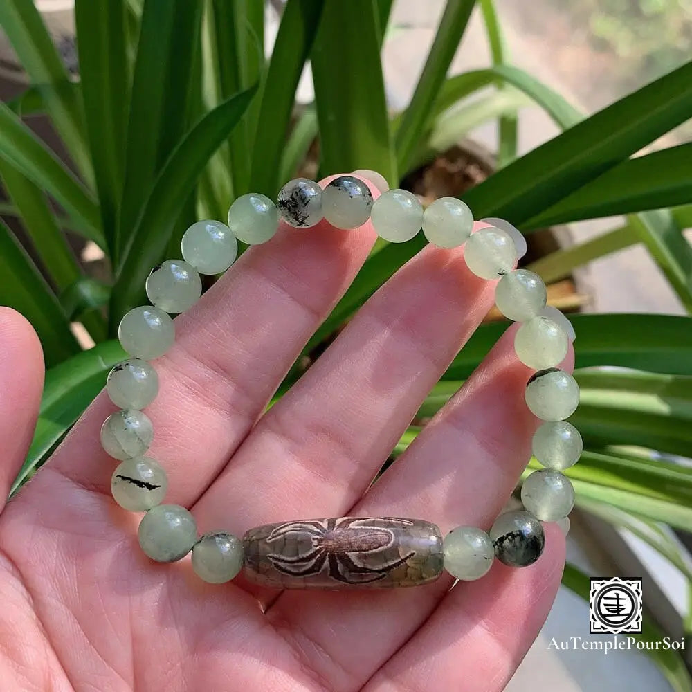 ’Guérison Spirituelle’ Bracelet En Agate Dzi Et Prenhites Araignée Agate - Dzi