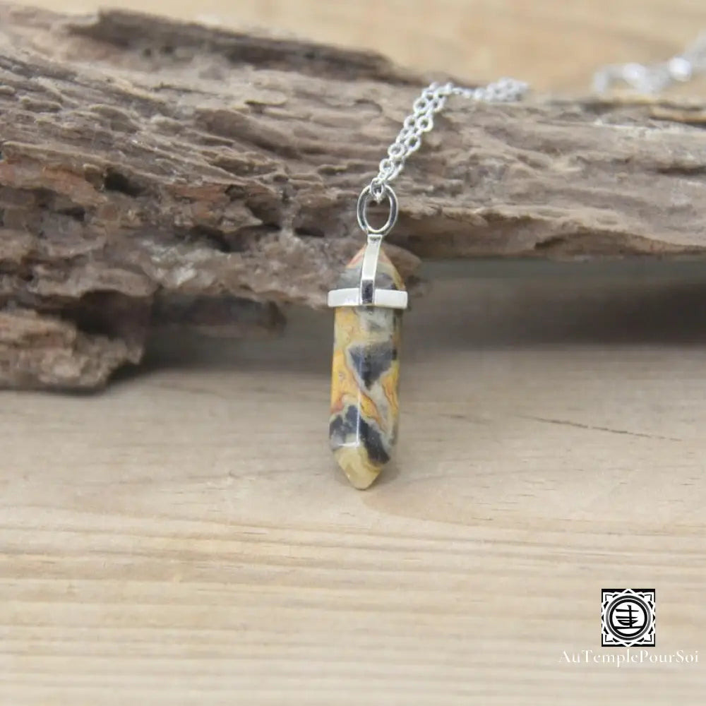 ’Harmonie Céleste’ Pendentif Hexagonal En Pierre Naturelle Agate Crazy Pendentif