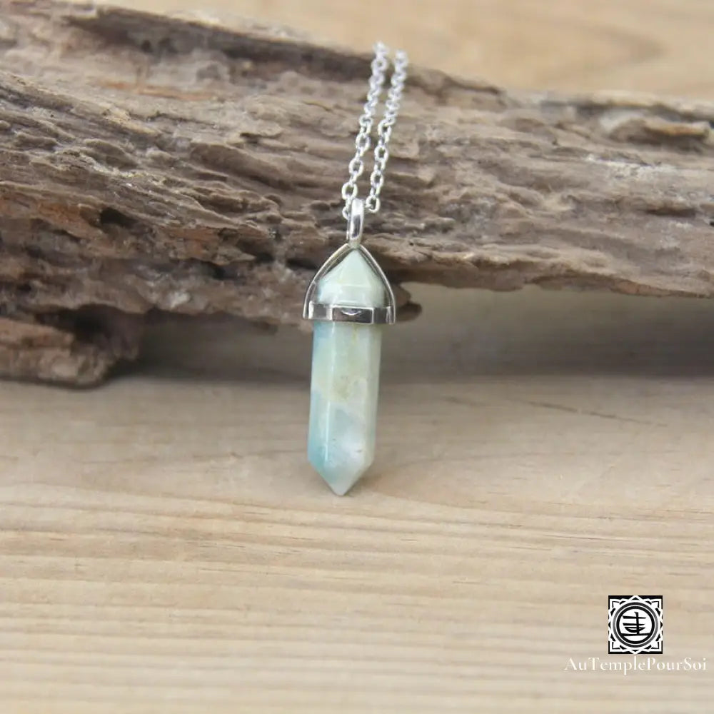 ’Harmonie Céleste’ Pendentif Hexagonal En Pierre Naturelle Amazonite Pendentif