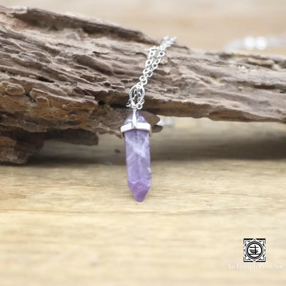 ’Harmonie Céleste’ Pendentif Hexagonal En Pierre Naturelle Amethyste Pendentif