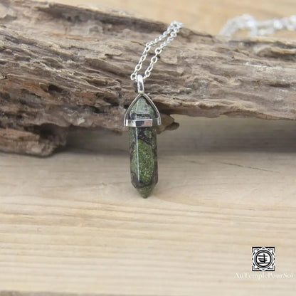 ’Harmonie Céleste’ Pendentif Hexagonal En Pierre Naturelle De Sang (Dragon) Pendentif