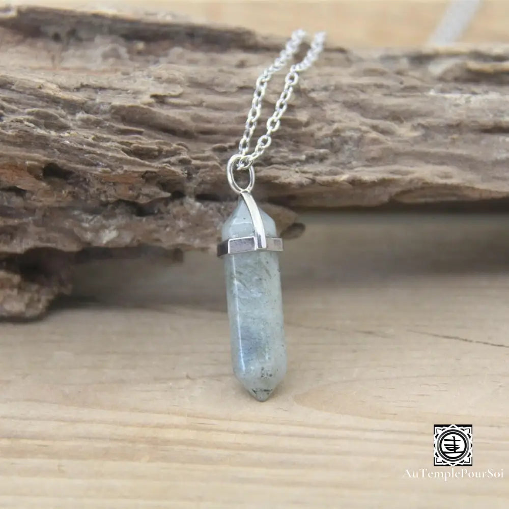 ’Harmonie Céleste’ Pendentif Hexagonal En Pierre Naturelle Labradorite Pendentif