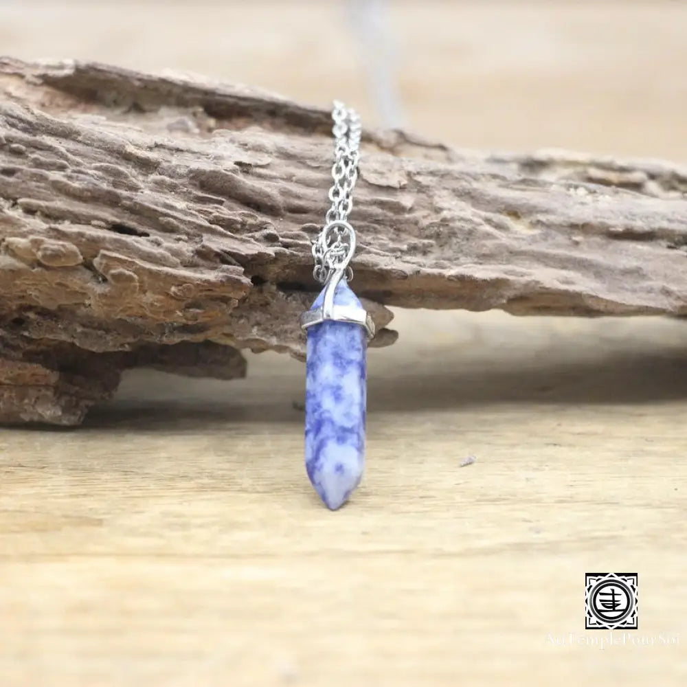 ’Harmonie Céleste’ Pendentif Hexagonal En Pierre Naturelle Sodalite Pendentif