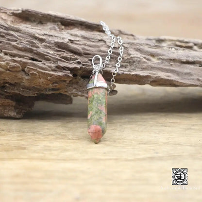 ’Harmonie Céleste’ Pendentif Hexagonal En Pierre Naturelle Unakite Pendentif