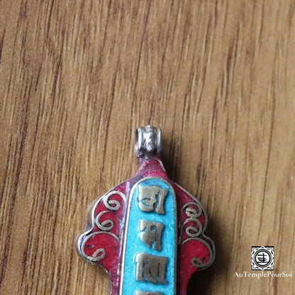 ’Harmonie De Mani’ - Pendentif Mantra Tibétain En Laiton Pendentif - Tibet