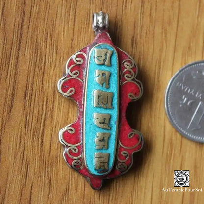 ’Harmonie De Mani’ - Pendentif Mantra Tibétain En Laiton Pendentif - Tibet