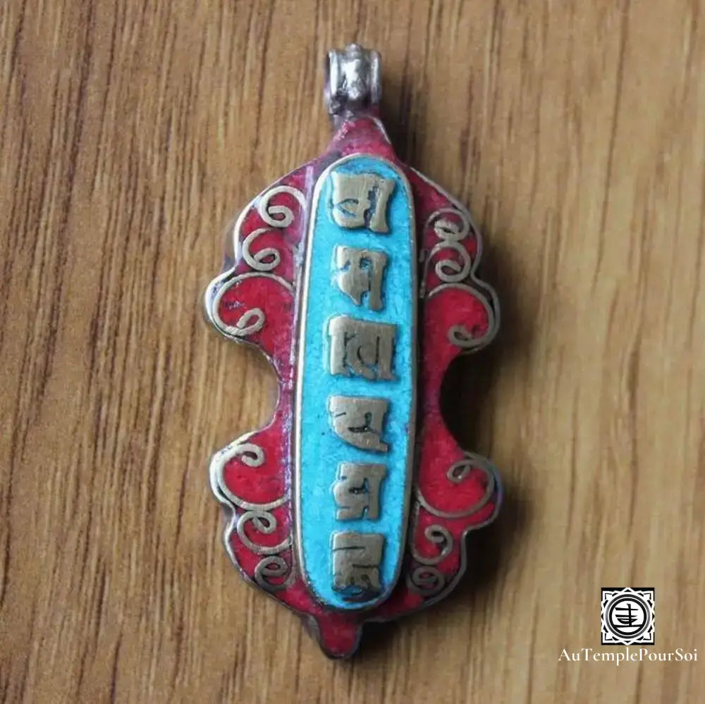 ’Harmonie De Mani’ - Pendentif Mantra Tibétain En Laiton Pendentif - Tibet