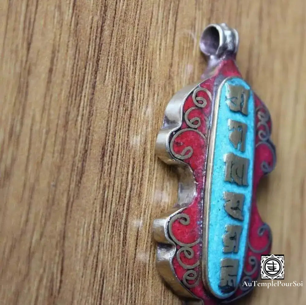 ’Harmonie De Mani’ - Pendentif Mantra Tibétain En Laiton Pendentif - Tibet