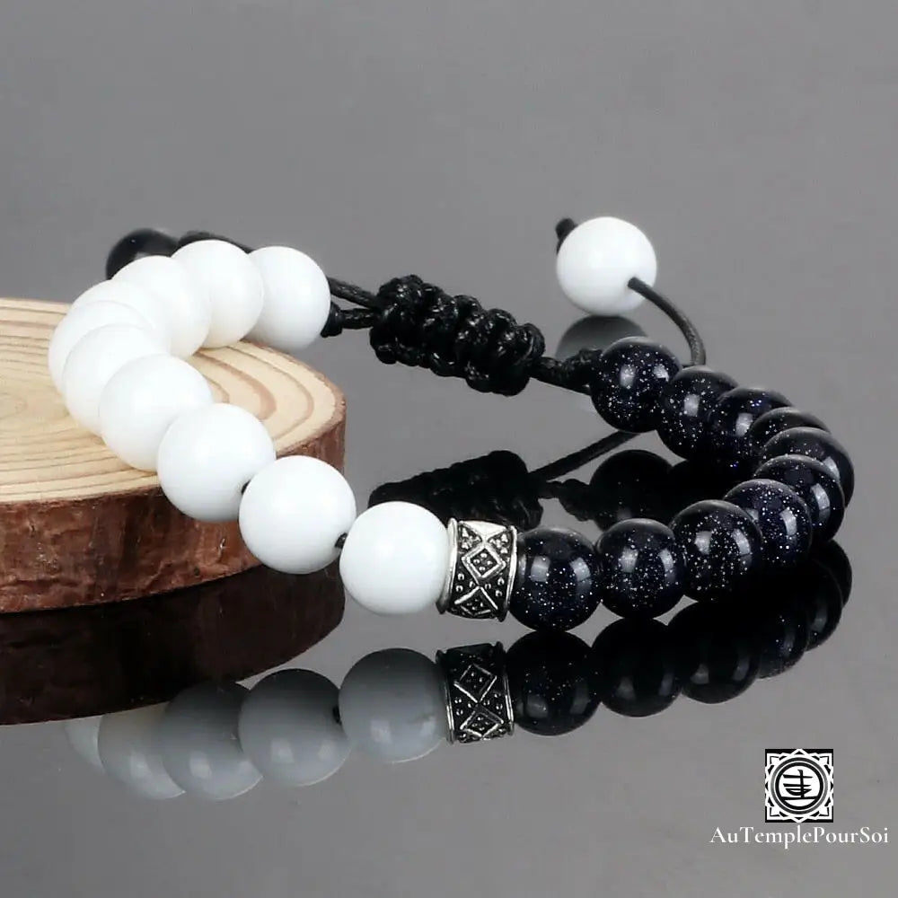 ’Harmonie Naturelle’ Bracelet D’equilibre En Quartz Neige Et Pierres Naturelles Bracelets