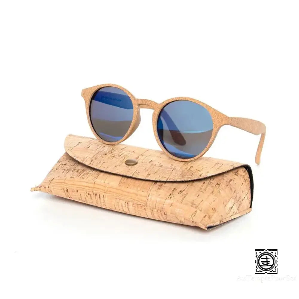 Lunettes solaires en bois grainé avec verres fumés anti-éblouissement