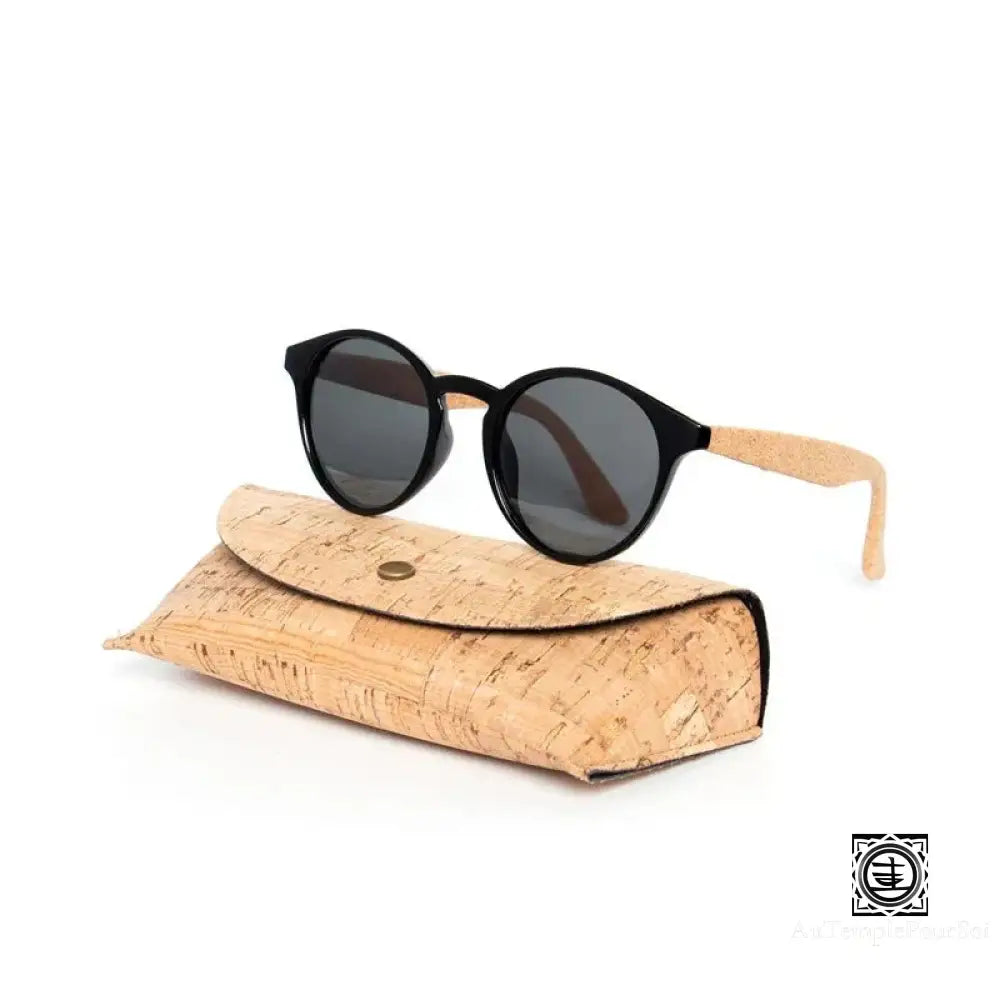 Lunettes de soleil ovales en bois avec verres teintés et protection UV400