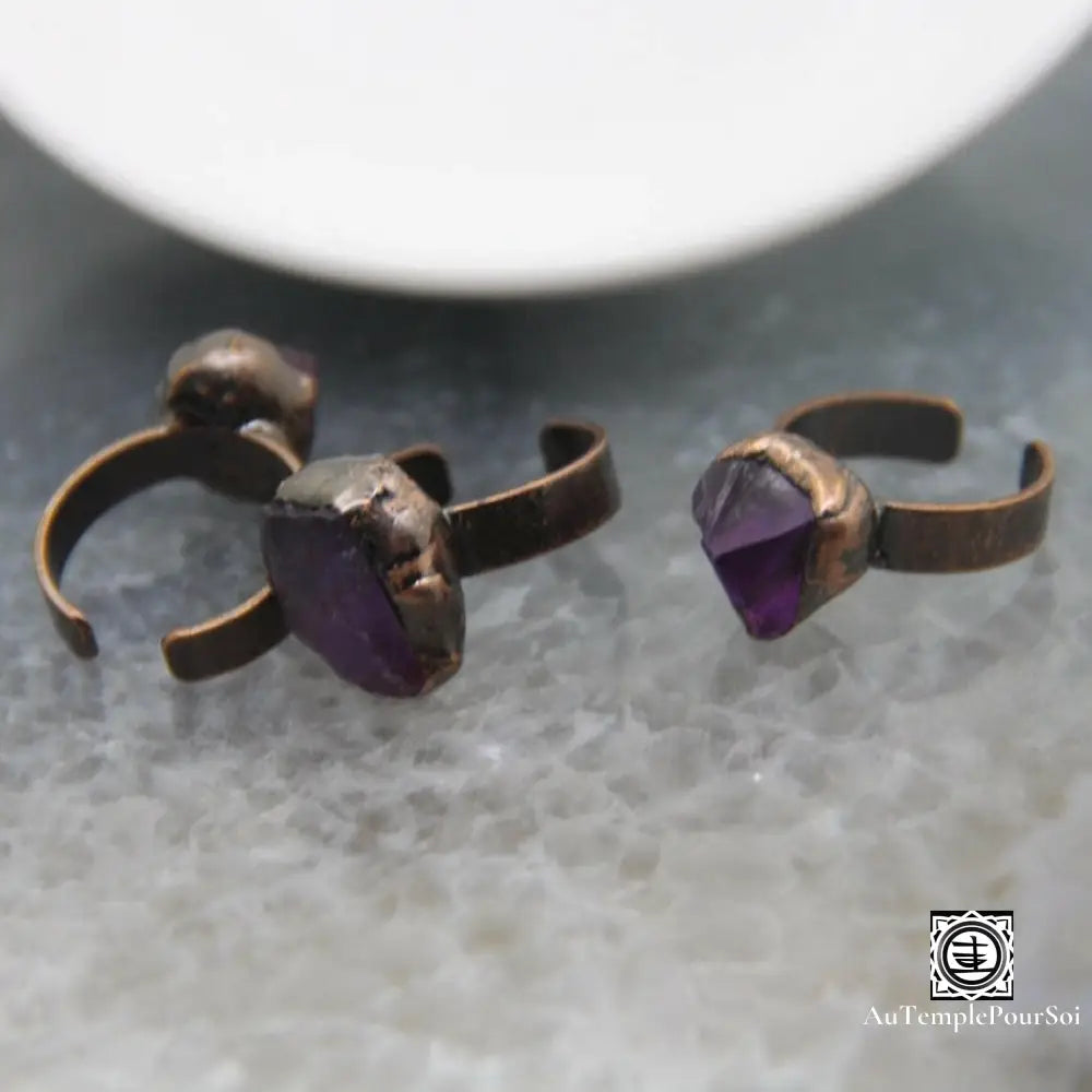 ’Harmonie Violette’ Bague Réglable En Améthyste Bague