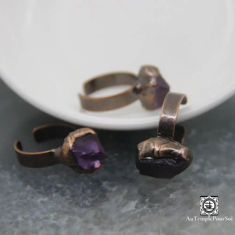 ’Harmonie Violette’ Bague Réglable En Améthyste Bague