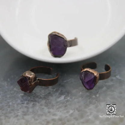 ’Harmonie Violette’ Bague Réglable En Améthyste Bague