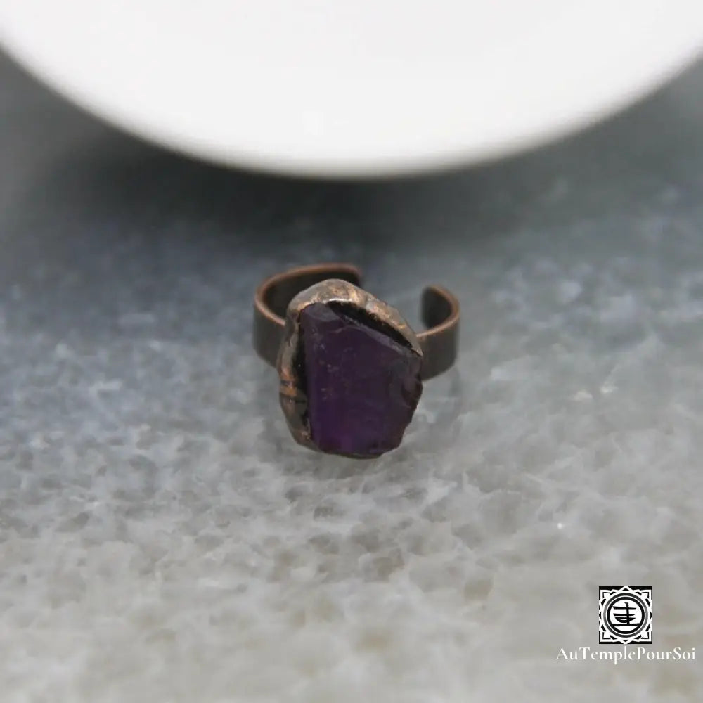 ’Harmonie Violette’ Bague Réglable En Améthyste Bague