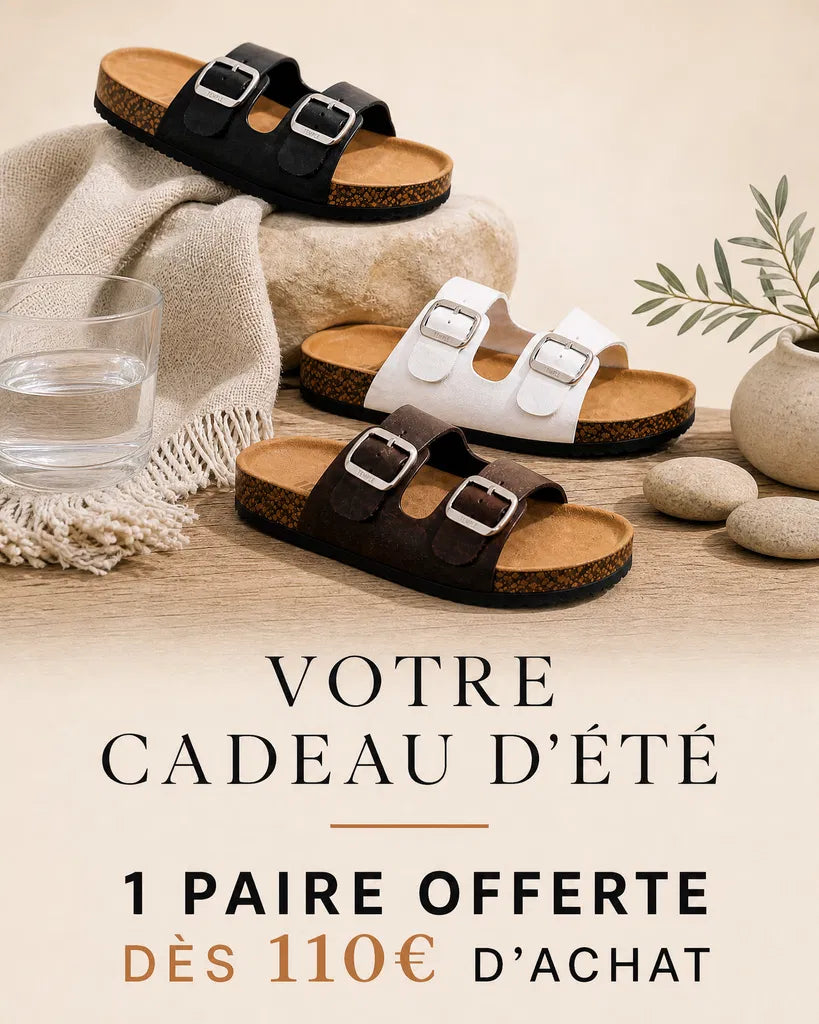 Sandales Mixtes en Cuir & Liège – Collection Sérénité