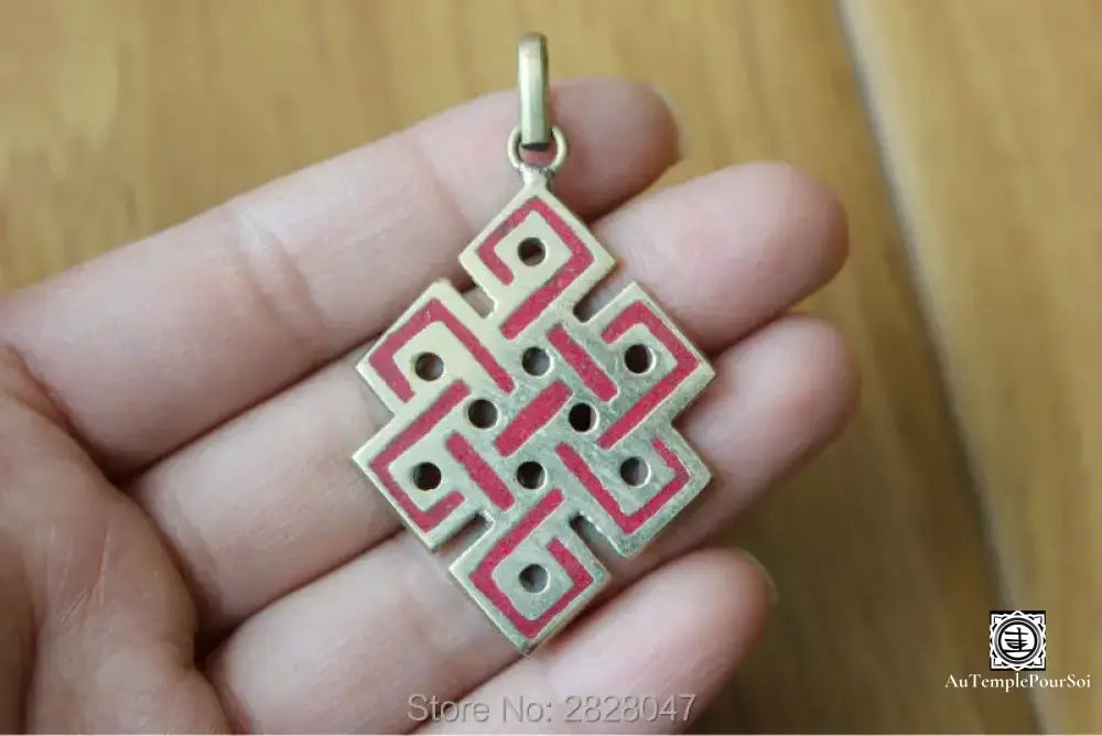 ’Infini Auspicieux’ - Pendentif Nœud De Bonheur Tibétain Pendentif - Tibet