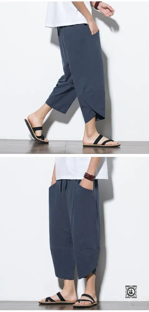 ’Jiajing’ Pantalon En Lin Et Coton Bas-Homme