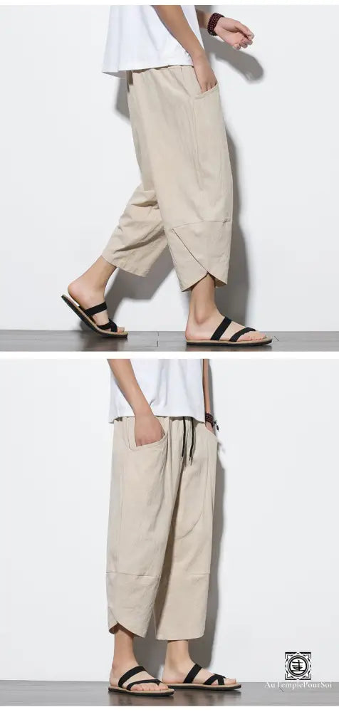 ’Jiajing’ Pantalon En Lin Et Coton Bas-Homme