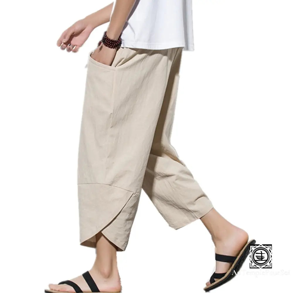 ’Jiajing’ Pantalon En Lin Et Coton Bas-Homme