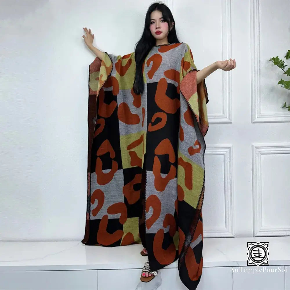 Kaftan ’Mosaïque Élégante’ Chevrons De Charme / Unique Offerte