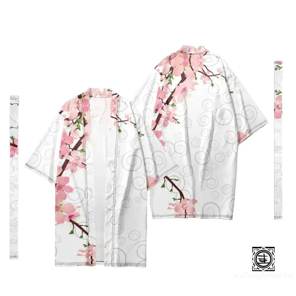 Kimono ’Aurore De Sakura’ – Fraîcheur Printanière Et Éclat Floral