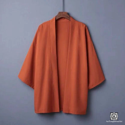 kimono-orange-lin-confortable-unisexe