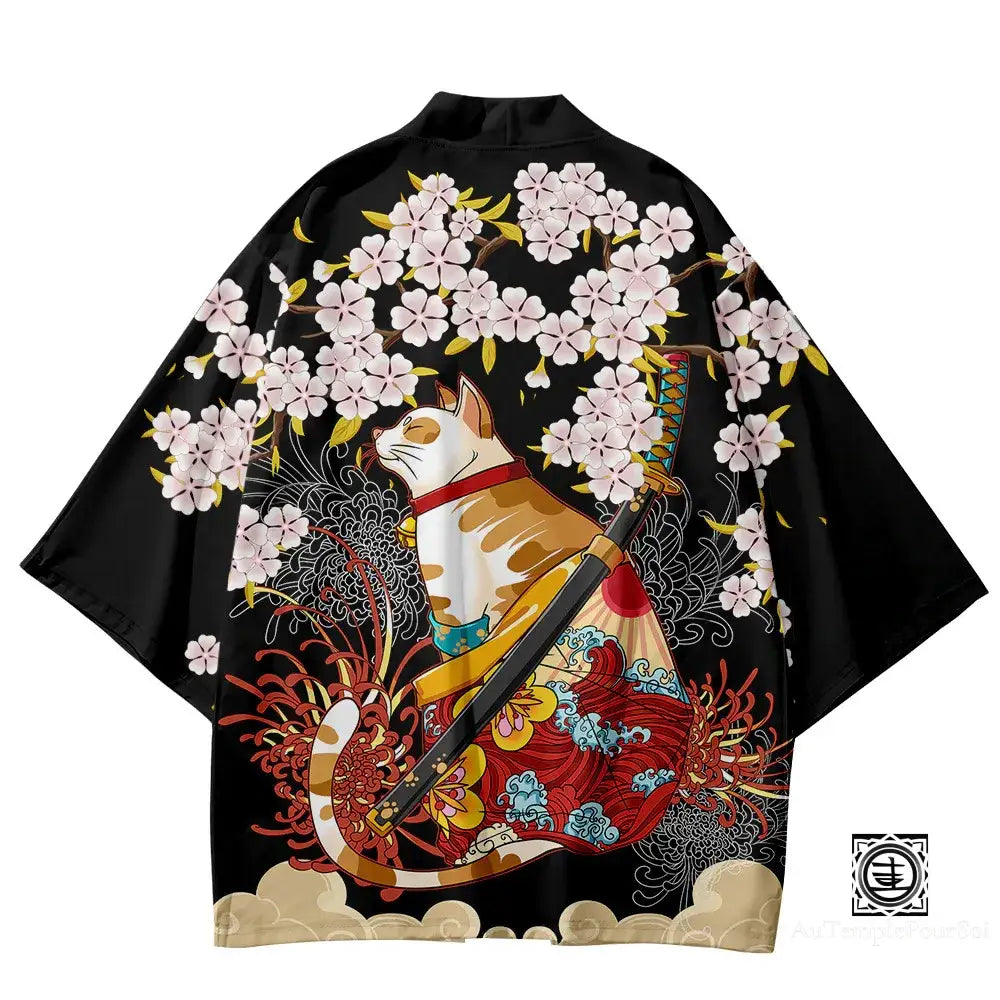 Kimono ’Samouraï Félin’ – Splendeur Et Force Japonaise