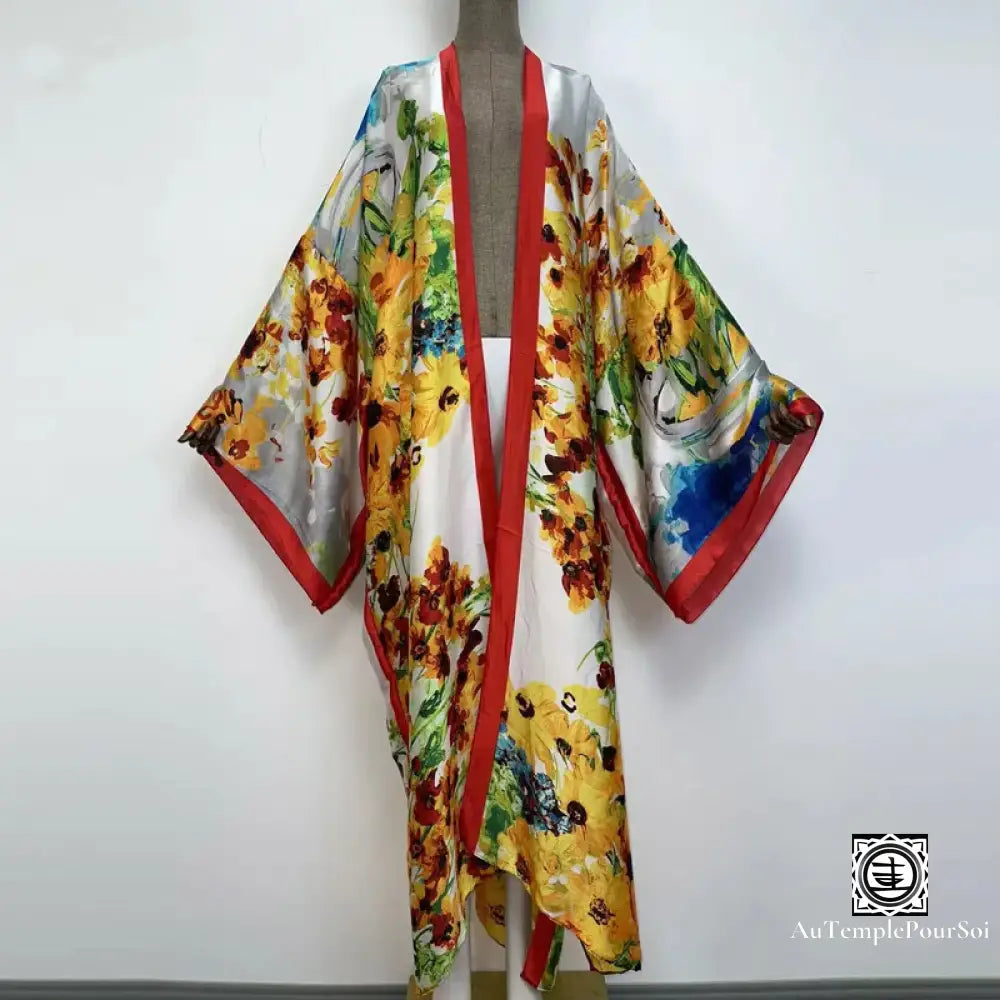 Kimono ’Toile Impressionniste’ Mirage Pourpre / 145Cm