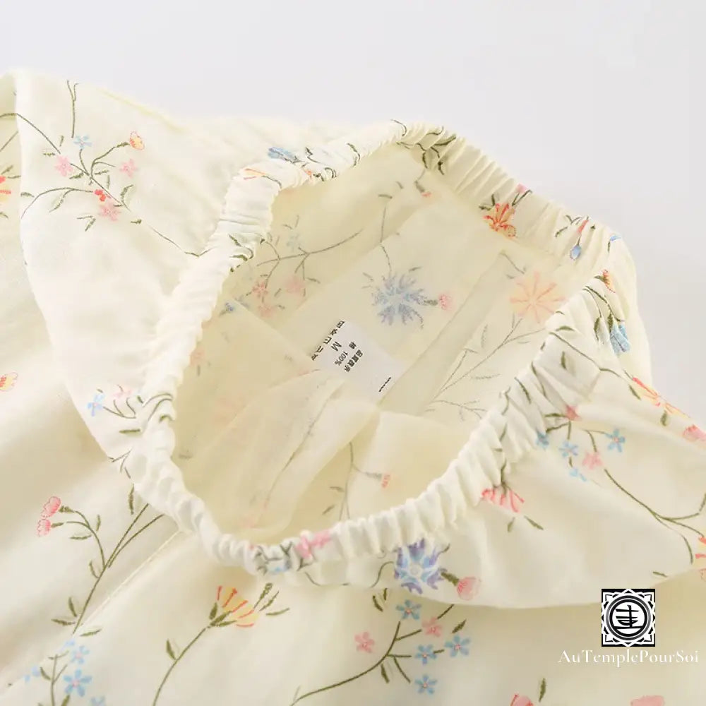 ’Kozou’ Pyjama Kimono Floral En Coton - Légèreté Et Fraîcheur Pour Les Nuits D’été