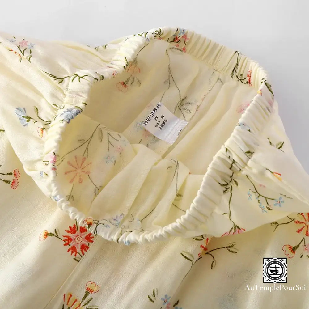 ’Kozou’ Pyjama Kimono Floral En Coton - Légèreté Et Fraîcheur Pour Les Nuits D’été