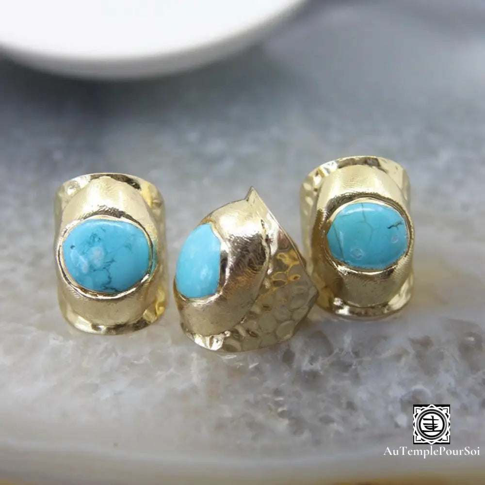 ’Lueur De Guérison’ Bague Ajustable En Turquoise Bague