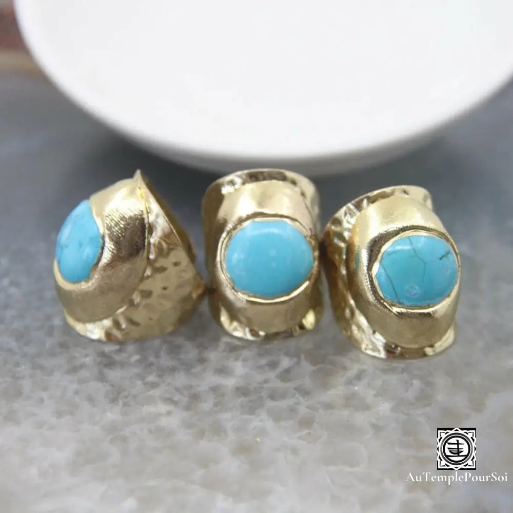 ’Lueur De Guérison’ Bague Ajustable En Turquoise Bague