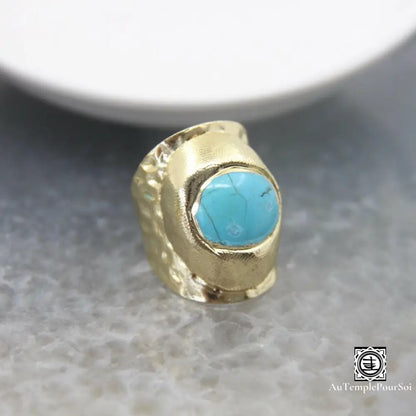 ’Lueur De Guérison’ Bague Ajustable En Turquoise Bague