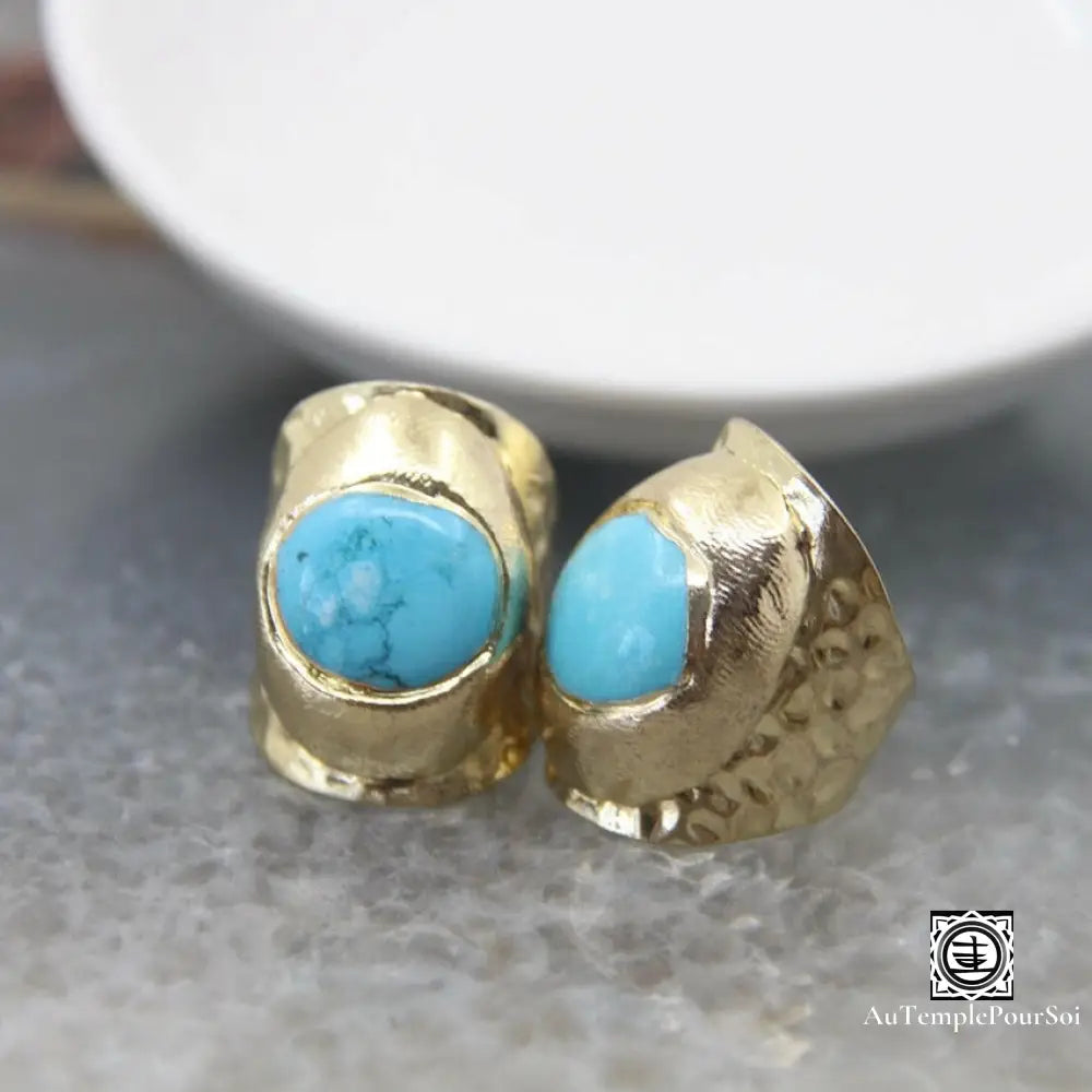 ’Lueur De Guérison’ Bague Ajustable En Turquoise Bague