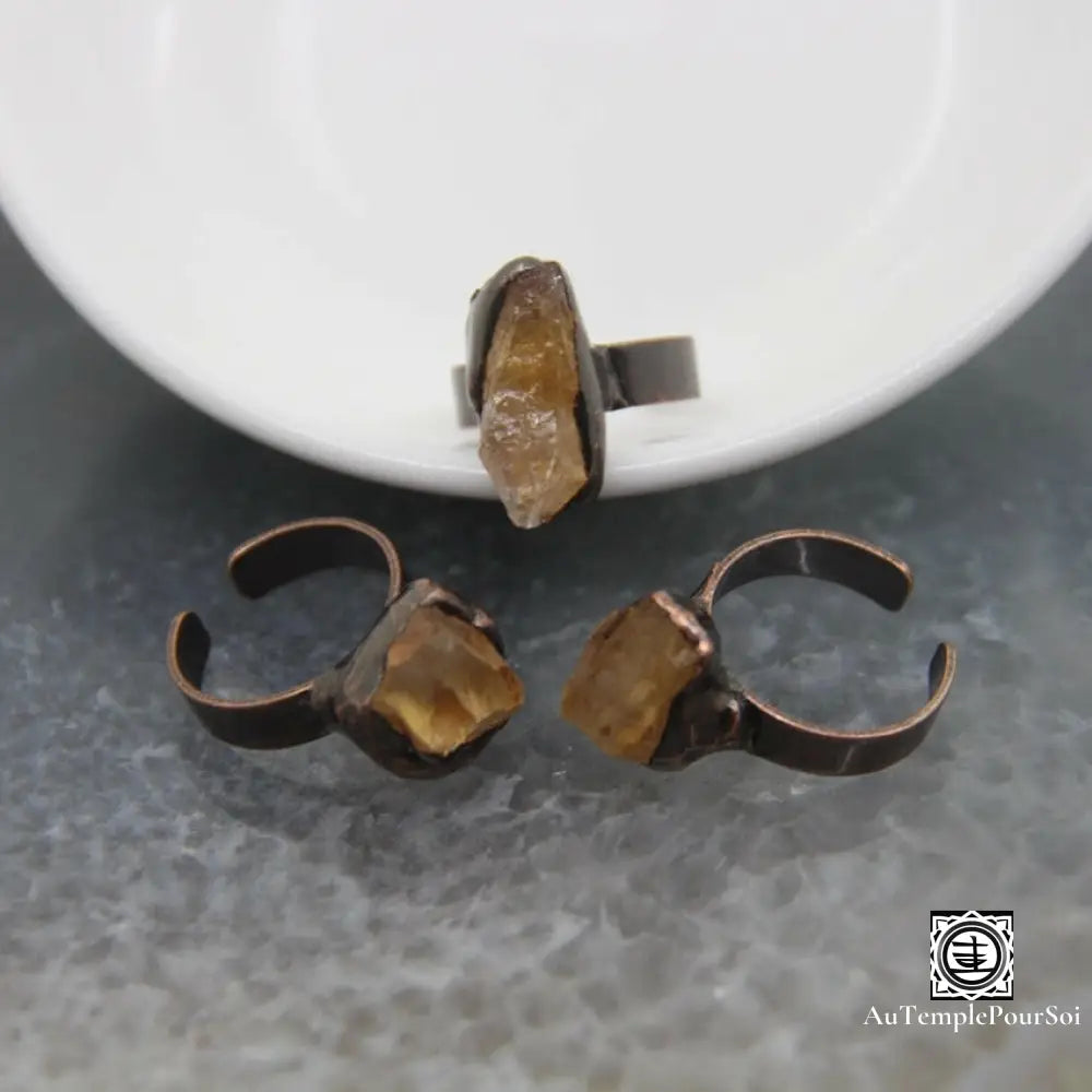 ’Lumière Intérieure’ Bague Ajustable En Citrine Bague