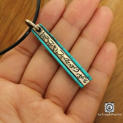 ’Mantra De Turquoise’ - Pendentif Om Mani Padme Hum Pendentif - Tibet