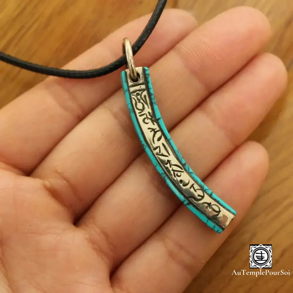 ’Mantra De Turquoise’ - Pendentif Om Mani Padme Hum Pendentif - Tibet