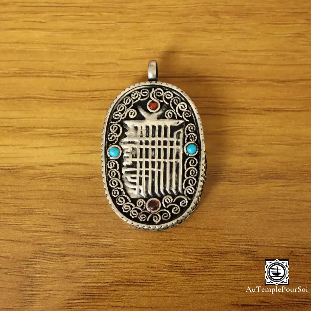 ’Mystique Kalachakra’ - Gau D’argent Tibétain Pendentif - Tibet