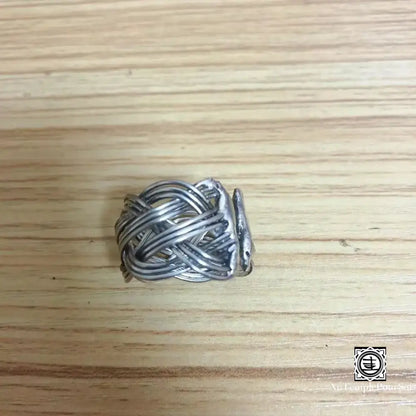 ’Nœud De Gyantse’ - Anneau Tressé En Argent Tibétain Bague - Tibet