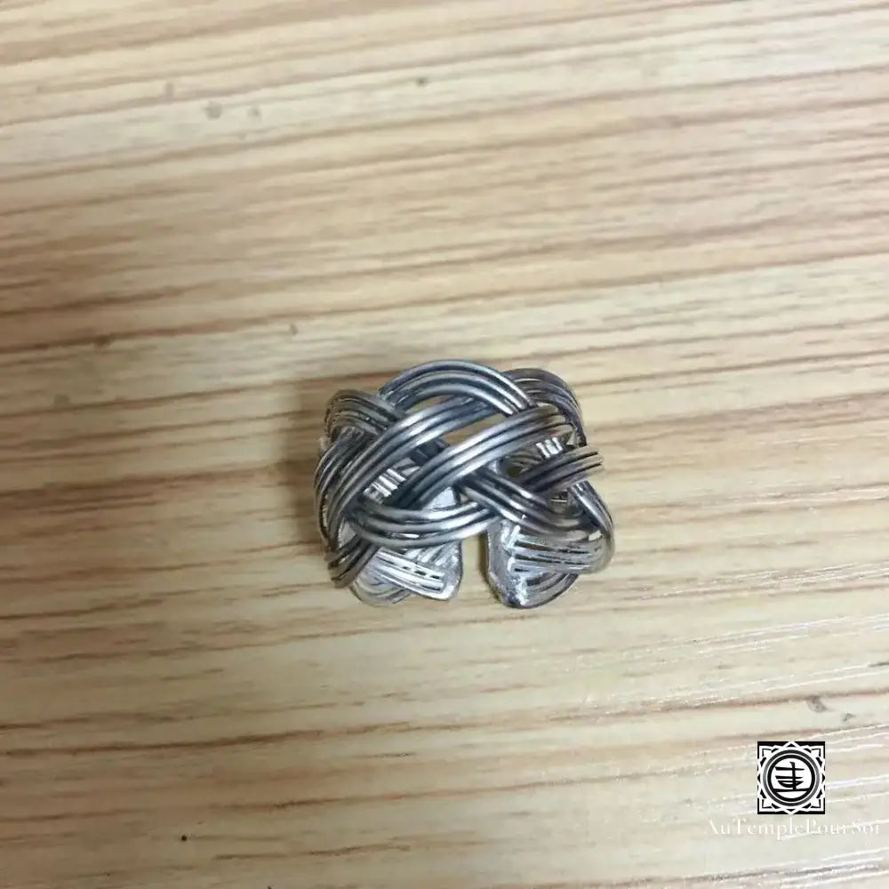 ’Nœud De Gyantse’ - Anneau Tressé En Argent Tibétain Bague - Tibet