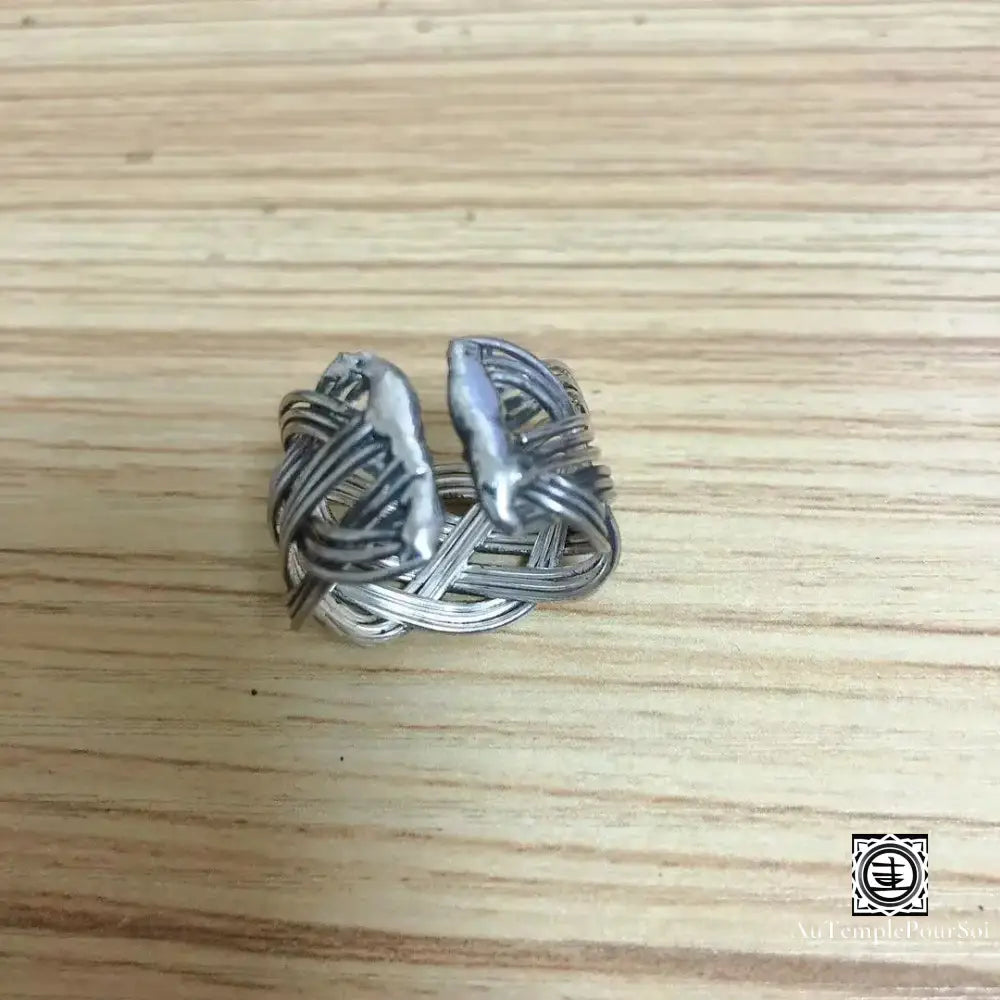 ’Nœud De Gyantse’ - Anneau Tressé En Argent Tibétain Bague - Tibet