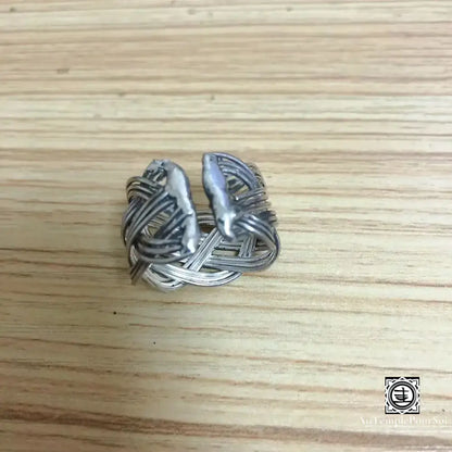 ’Nœud De Gyantse’ - Anneau Tressé En Argent Tibétain Bague - Tibet