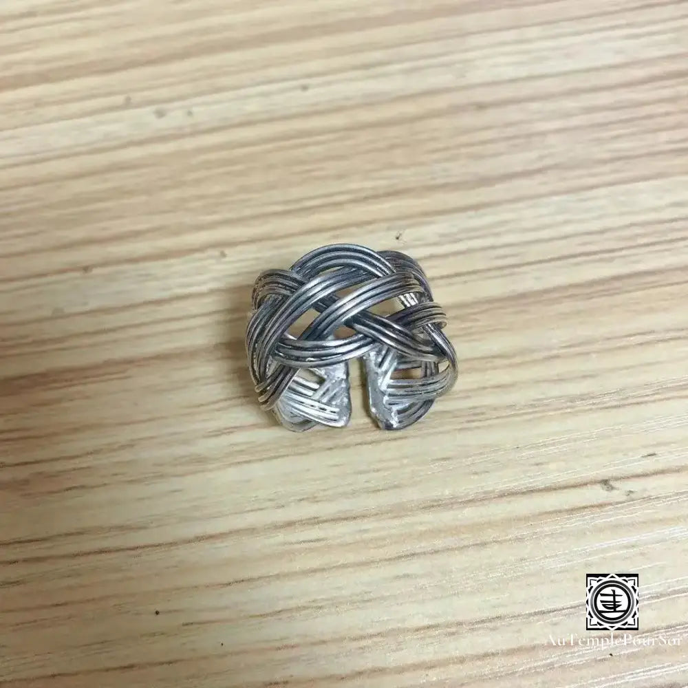 ’Nœud De Gyantse’ - Anneau Tressé En Argent Tibétain Bague - Tibet