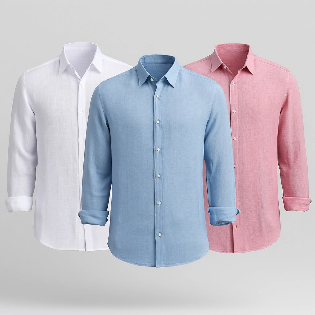 Pack 3 Chemises en Lin "Trio Classique"