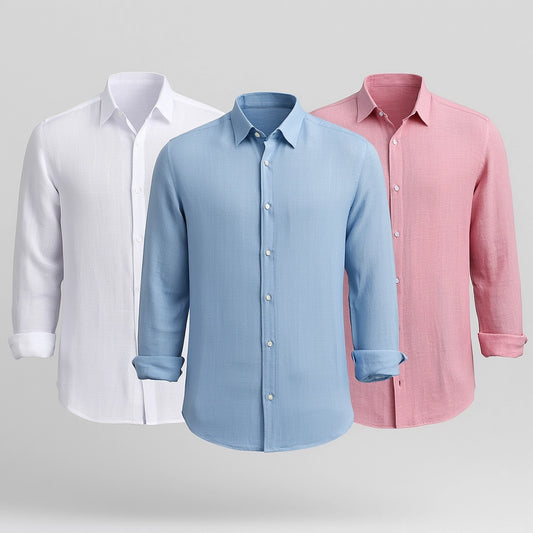 Pack 3 Chemises en Lin "Trio Classique"