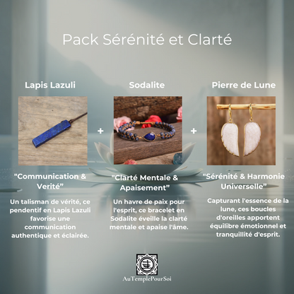 Pack Sérénité et Clarté : Lapis Lazuli, Sodalite, Pierre de Lune