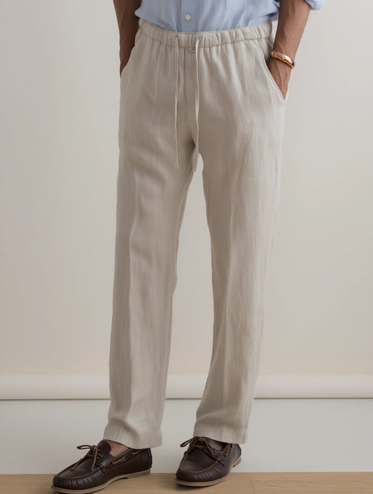"Esperance" Pantalon en Lin Beige
